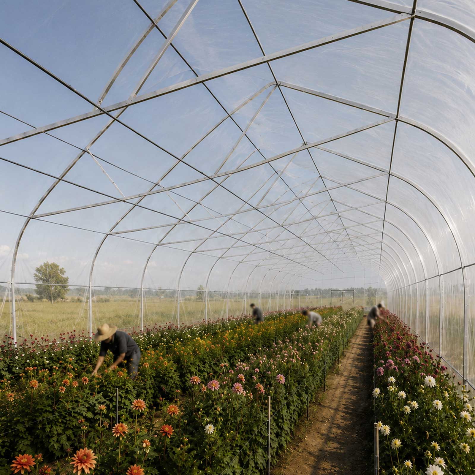 Invernadero agrícola modelo Patagonia Sankalpa instalado en el sur de Chile