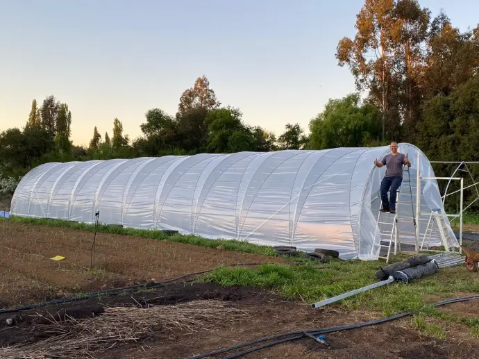 Invernadero agrícola Oruga Sankalpa en Chile